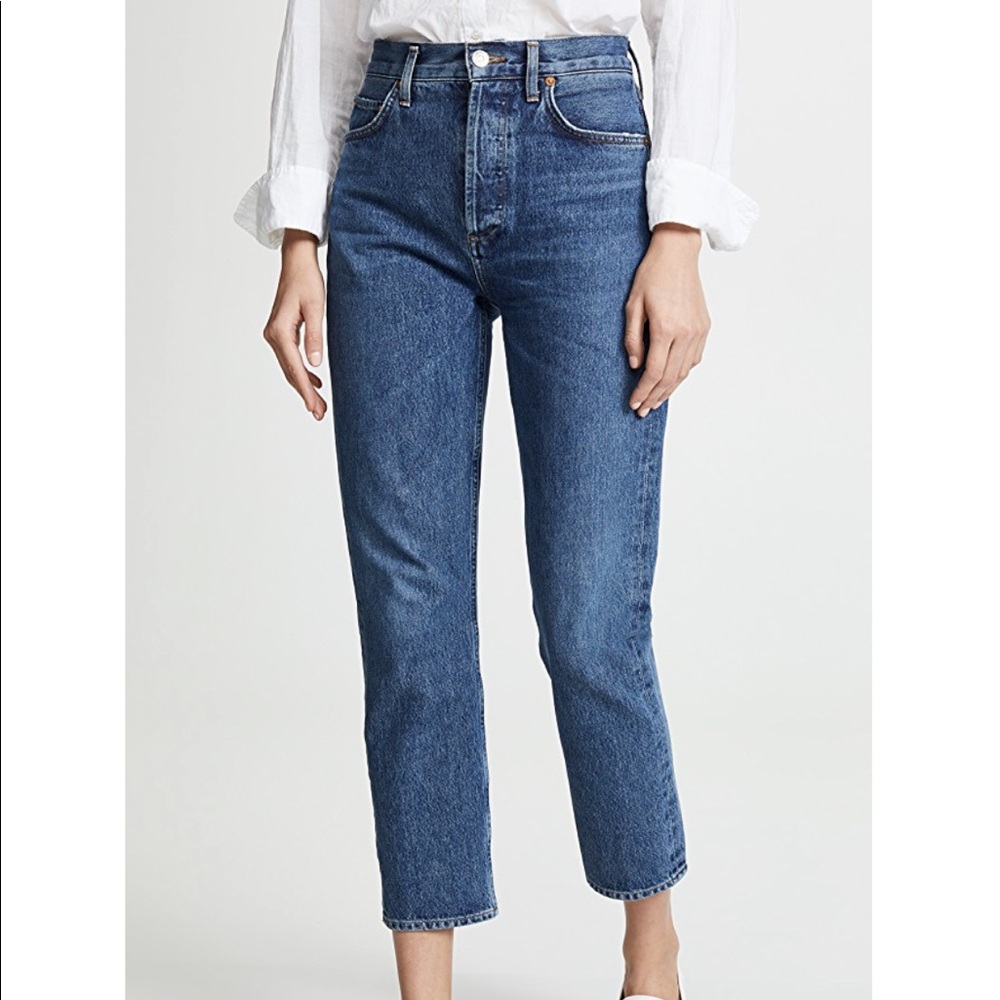 Agolde Riley High Rise Straight Cropped Jean